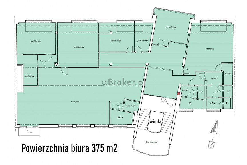 Kraków, Stare Miasto, al. Słowackiego, Nowoczesny lokal biurowy 375 m2 - Stare Miasto