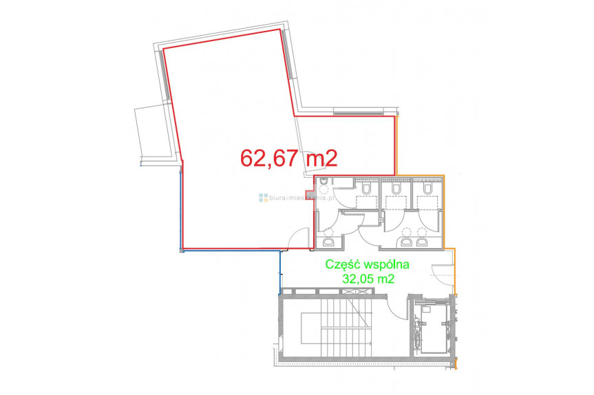 Kraków, Stare Miasto, Zwierzyniecka, Stare Miasto - 63 m2 (open space+ salka) - parking