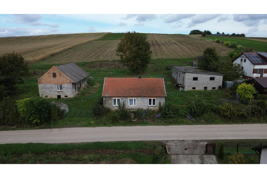 małopolskie, proszowicki, Proszowice, Szczytniki-Kolonia, Działka budowlana wraz zabudowaniami bezpośrednio przy drodze.