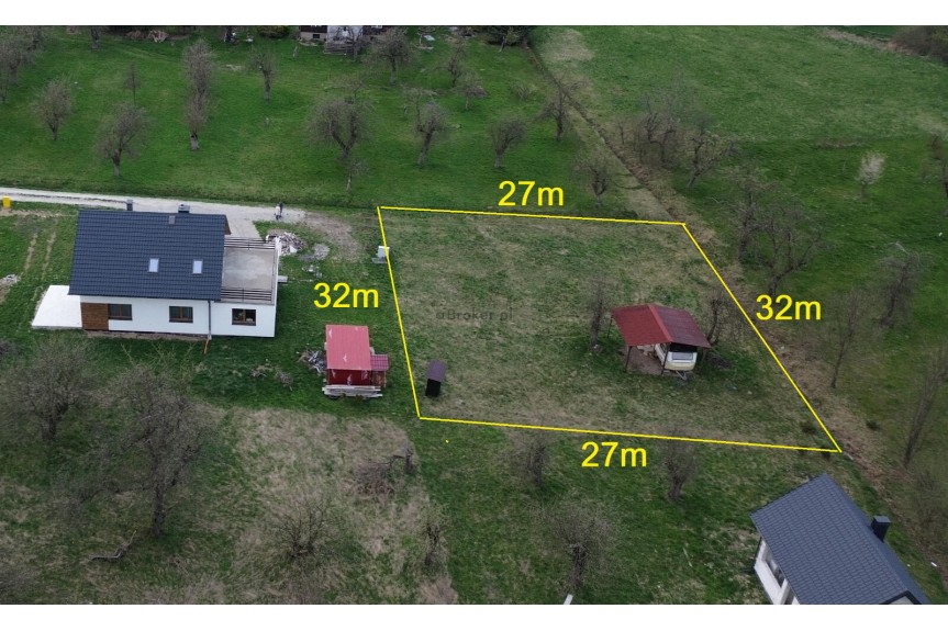 brzeski, Borzęcin, Działka z projektem domu, bezpośrednio przy sadzie.