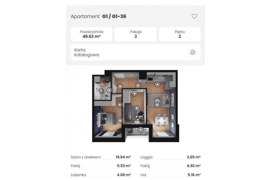 Krak&oacute;w, Krak&oacute;w-Nowa Huta, Mistrzejowice, Piasta Kołodzieja, Nowe 3-pokoje  49,62 m&sup2;  Mistrzejowice  Balkon  SKA 8 min do Centrum  Bez PCC